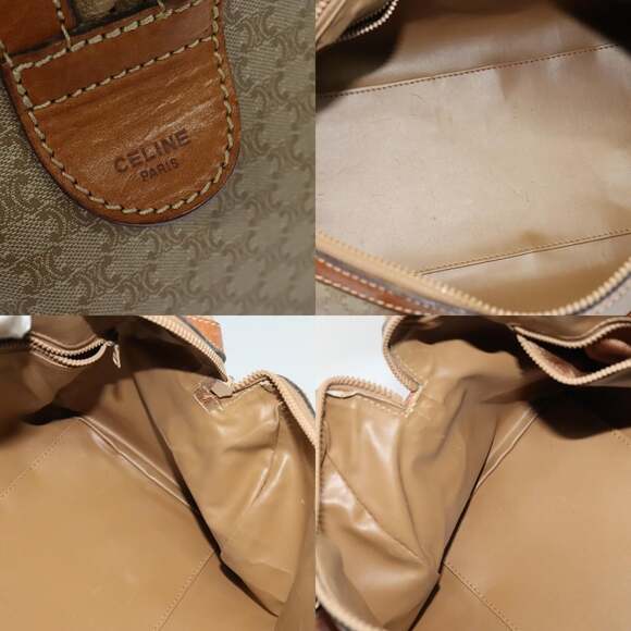 CELINE Macadam Canvas Hand Bag Pvc Beige Gold - Picture 11 of 12